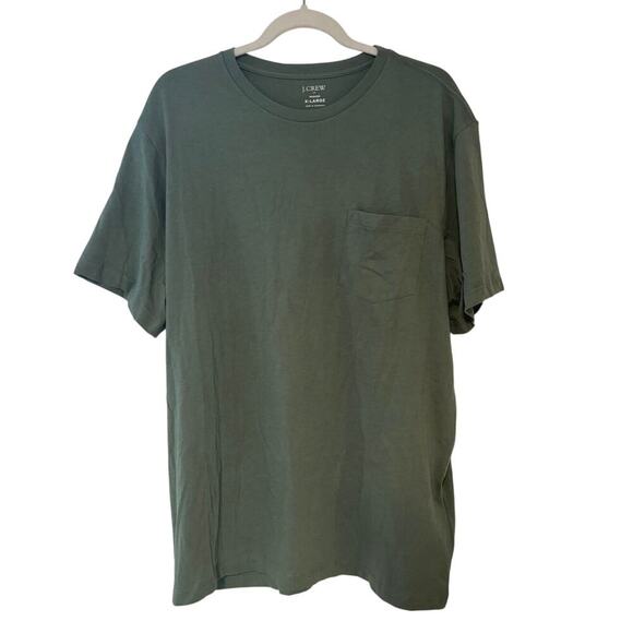 NWT J.Crew Washed Pocket Jersey Tee In Green Size XL - Picture 1 of 5